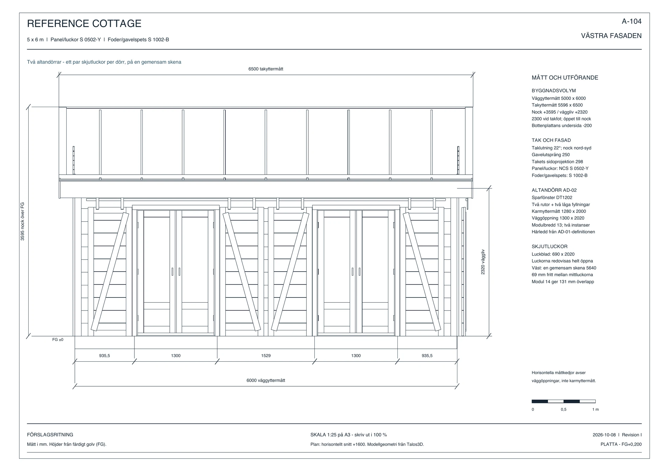 Sheet A-104, west elevation.